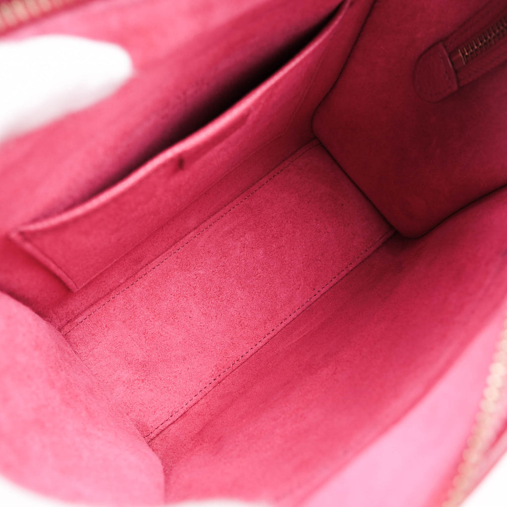 CELINE Nano Luggage Bag in Drummed Calfskin - Pink (2019)