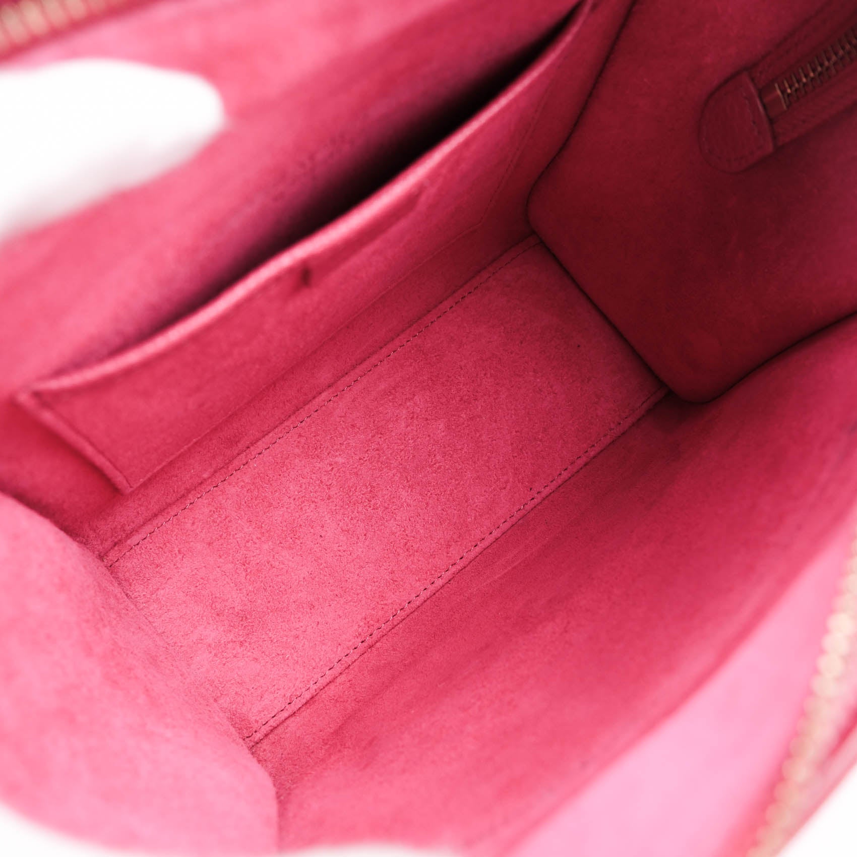 CELINE Nano Luggage Bag in Drummed Calfskin - Pink (2019)