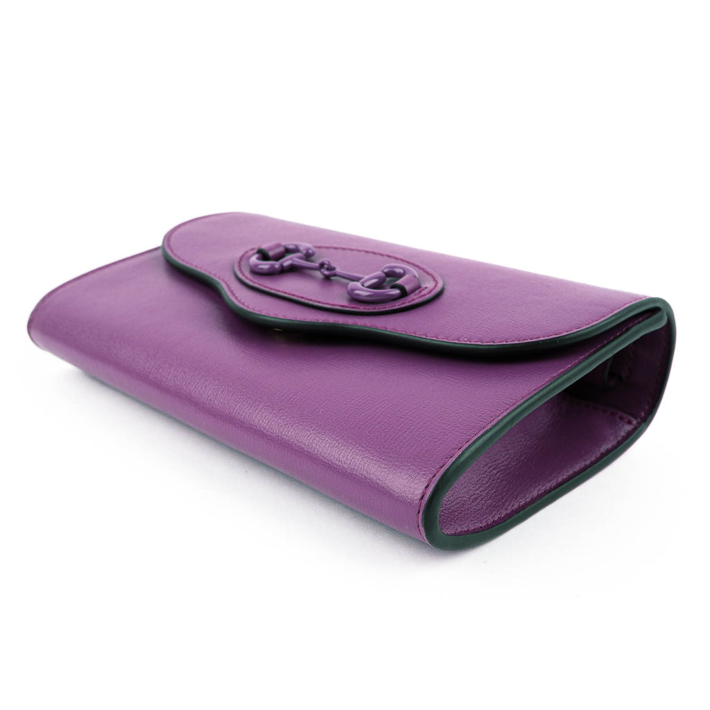 Gucci Horsebit 1955 Mini Shoulder Bag in Purple Leather