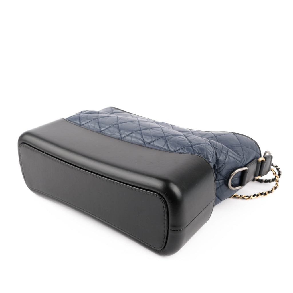 Chanel Gabrielle Medium Hobo Bag Navy Blue & Black Aged Calfskin AS1521