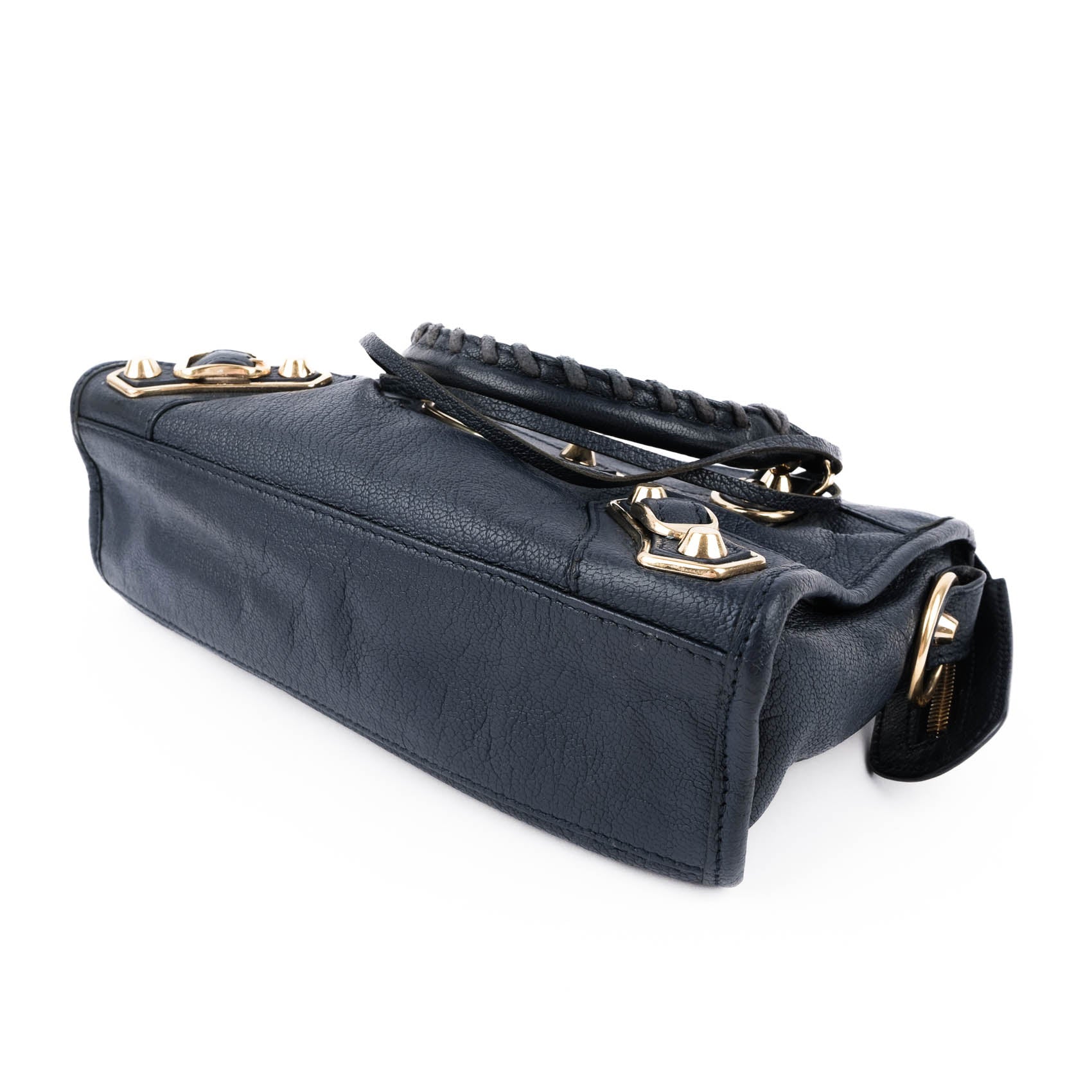 Balenciaga Classic City Mini Navy Leather Shoulder Mini City Crossbody Bag 309544