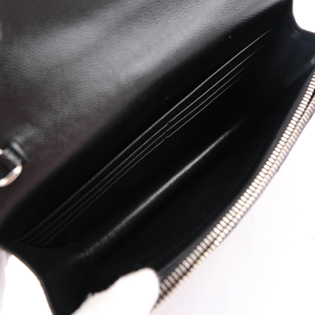 Yves Saint Laurent Vintage Cassandra Monogram Shoulder Bag - Black Leather Silver Logo