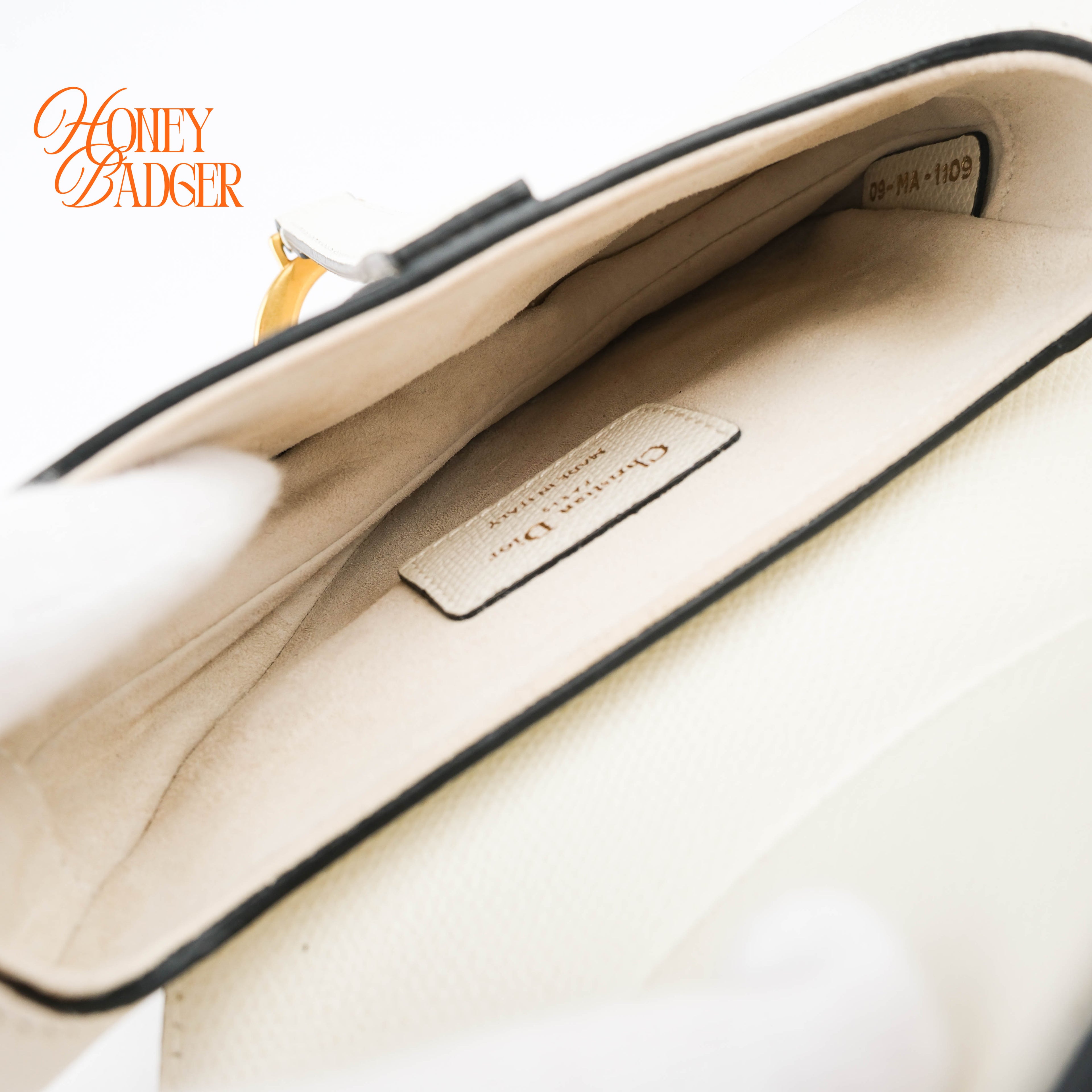 Dior Handbag 2WAY Shoulder Bag White Saddle Small Calfskin