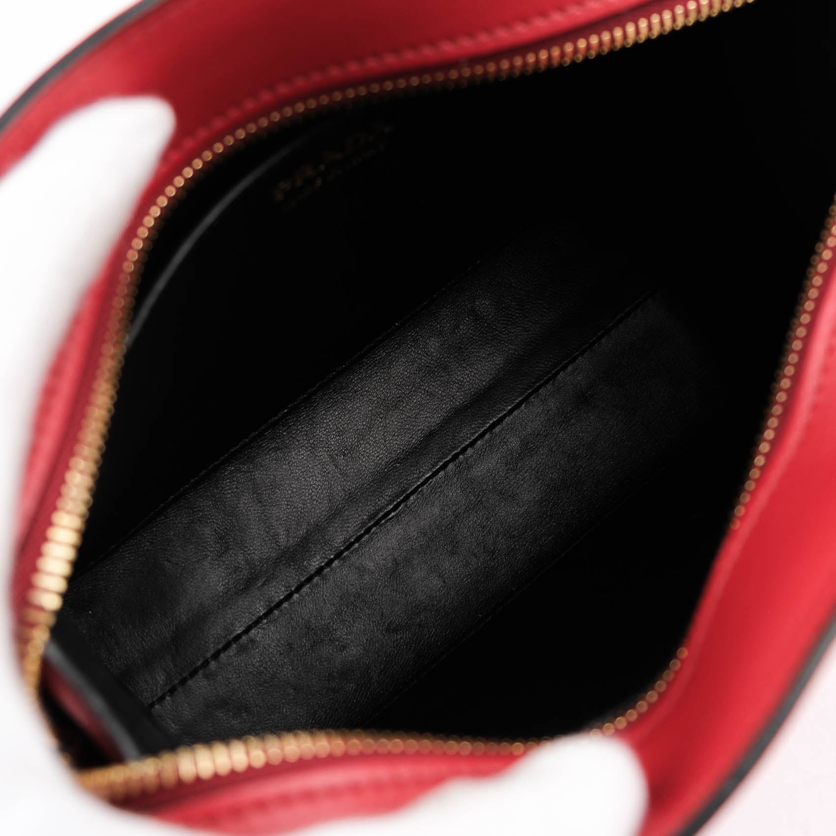 Prada Esplanade Crossbody Saffiano City Calf Red Leather Shoulder Bag 1BH043 Gold Hardware