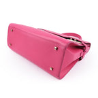 Delvaux Tempête GM Pink Leather 2‑Way Handbag with Mirror – Luxury Designer Tote