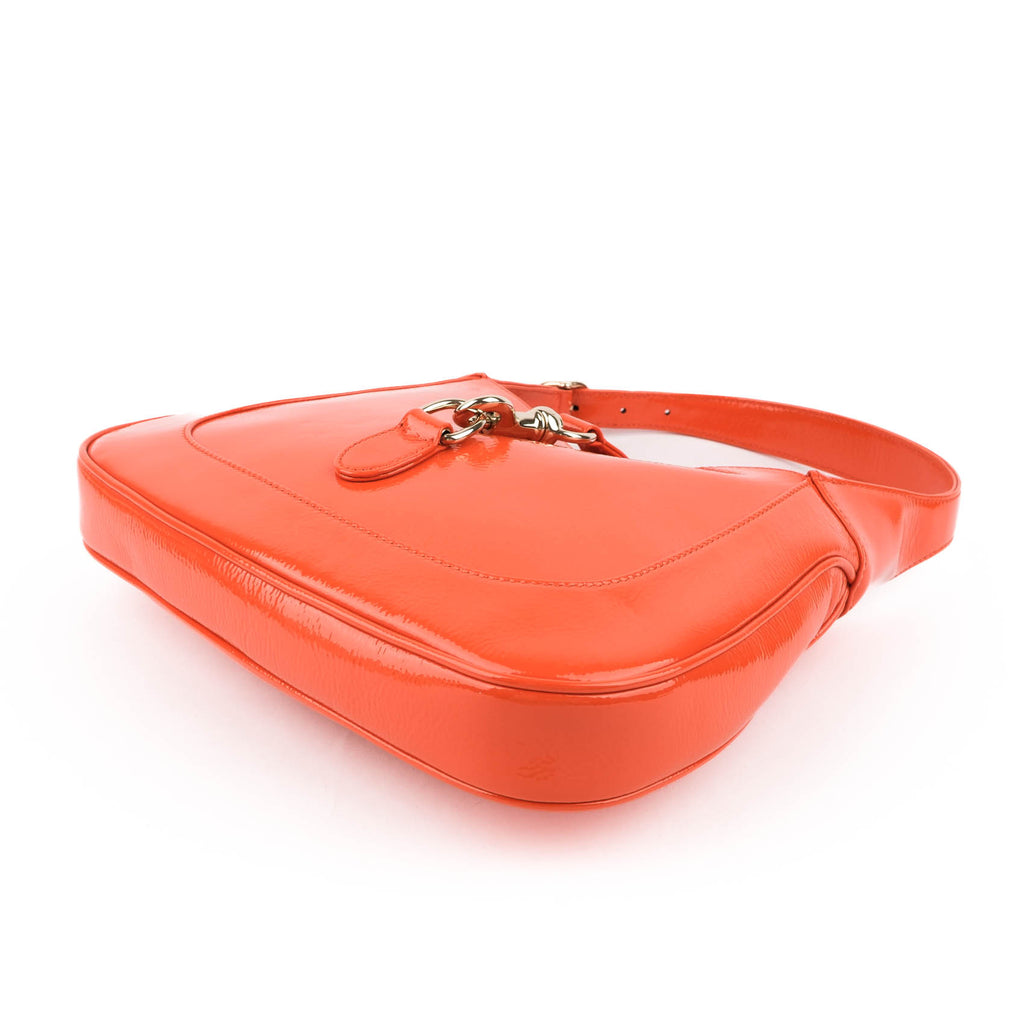 Gucci Jackie Small Shoulder Bag in Orange Patent Leather