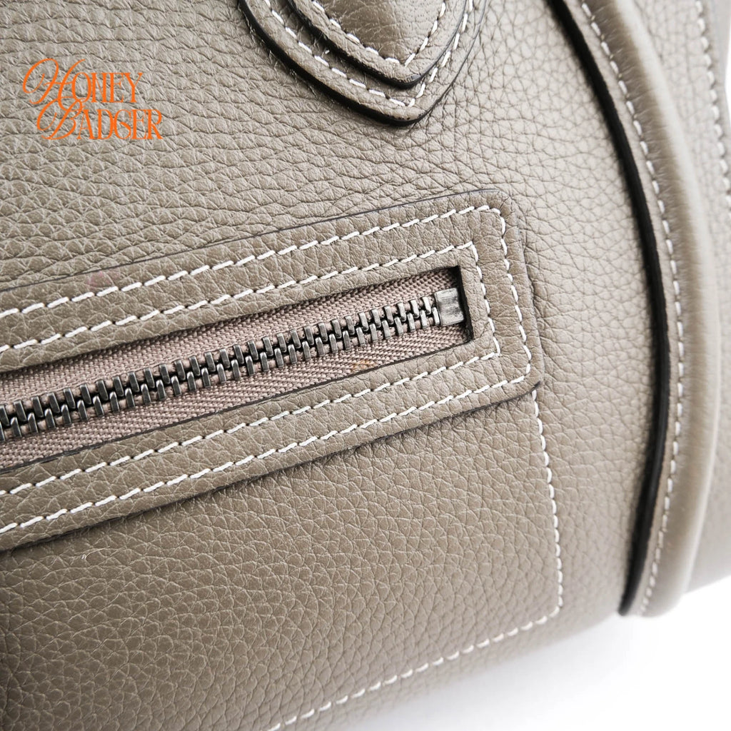 Celine Luggage Nano Grained Calfskin Taupe Rank A