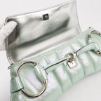 Gucci Horsebit 1955 Large Padded Chain Shoulder Bag - Metallic Mint Green