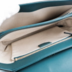 Gucci Horsebit 1955 Small Shoulder Bag in Imperial Blue and Pavone Green Leather