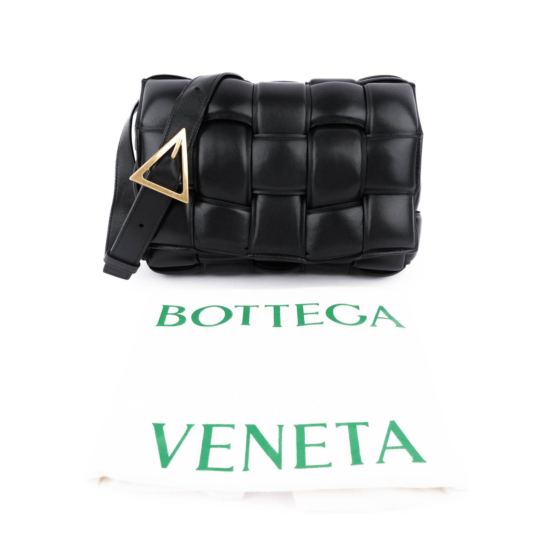 Bottega Veneta Black Padded Cassette Shoulder Bag
