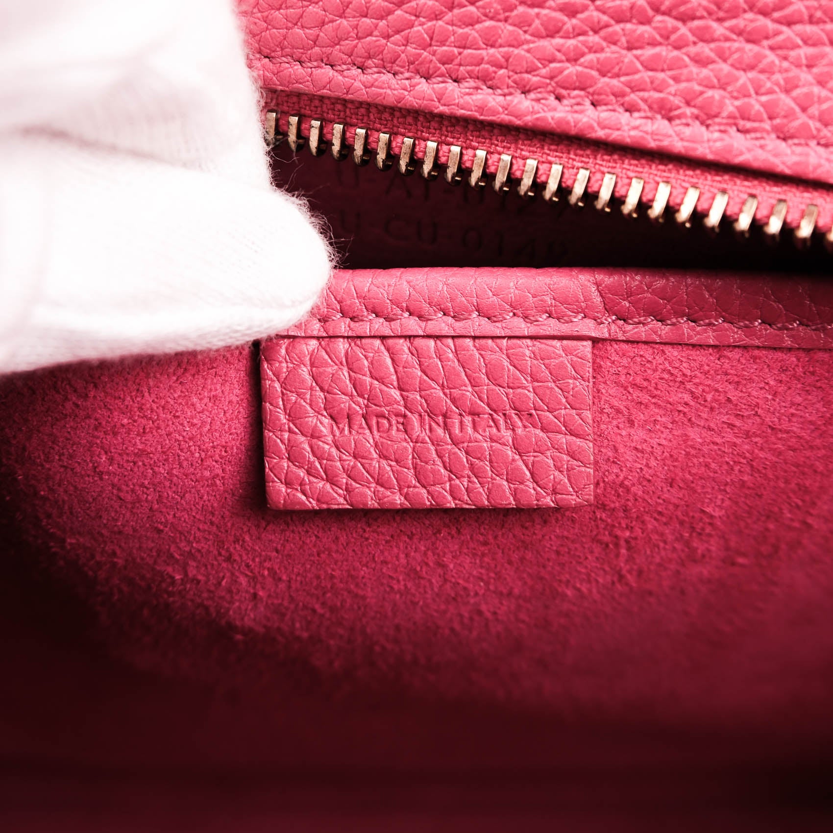 CELINE Nano Luggage Bag in Drummed Calfskin - Pink (2019)