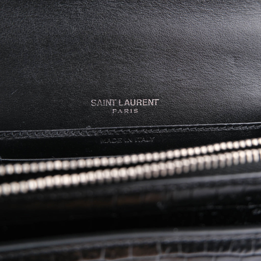 Saint Laurent Sunset Medium in Crocodile-Embossed Leather