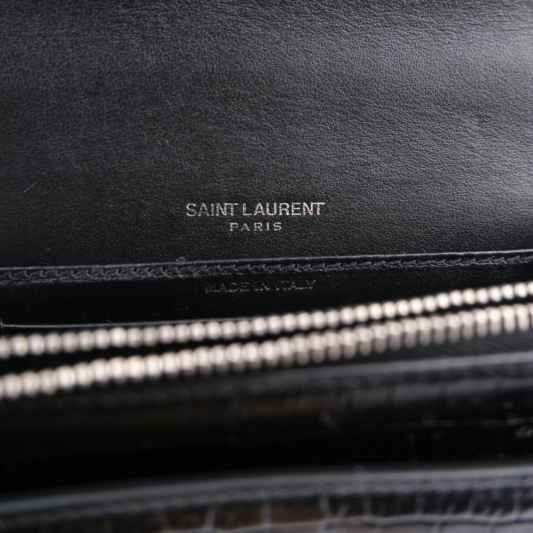 Saint Laurent Sunset Medium in Crocodile-Embossed Leather