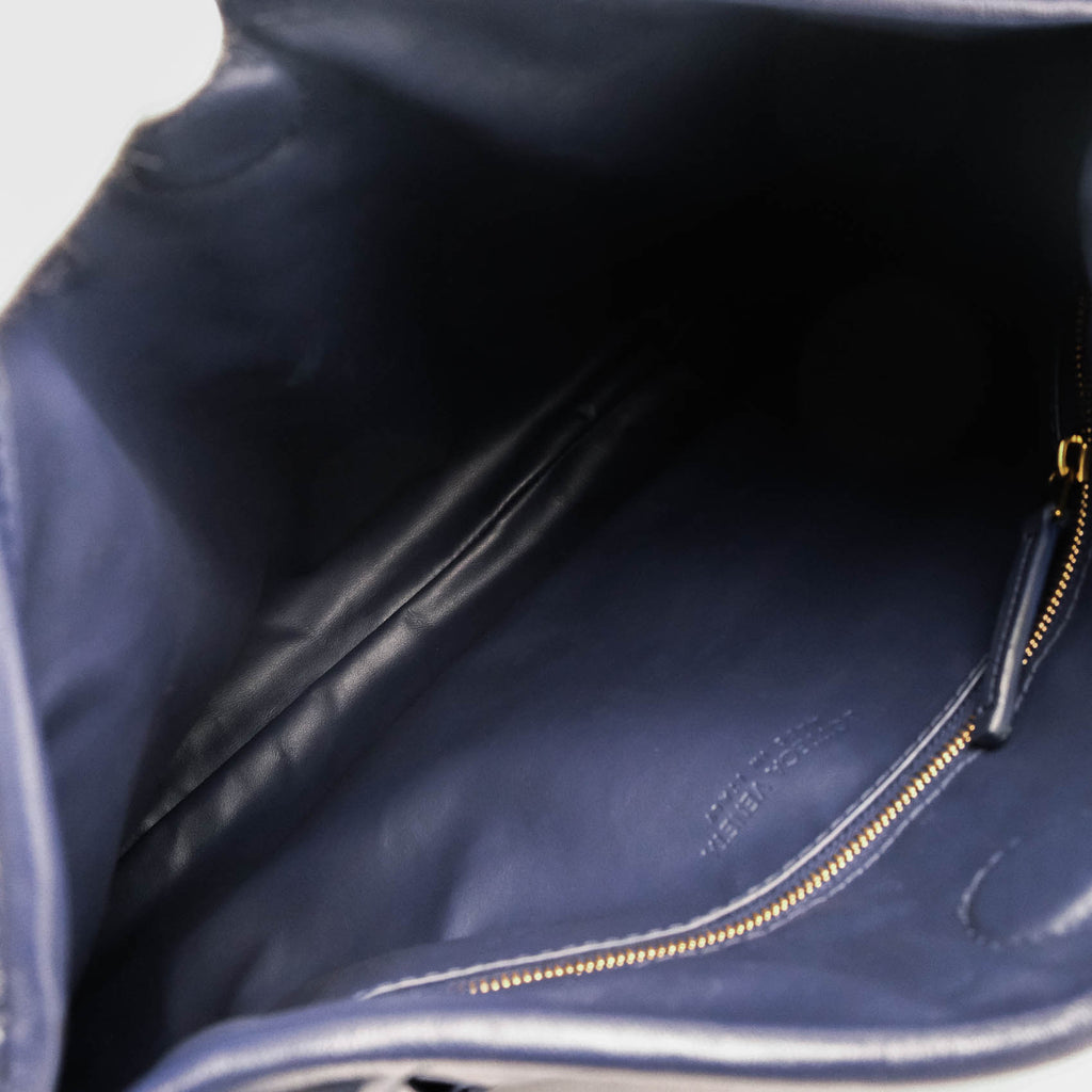 Bottega Veneta Medium Hop Intrecciato Leather Hobo Bag - Navy