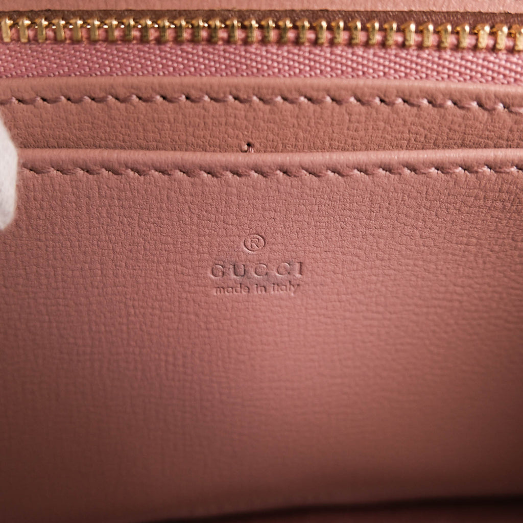 Gucci Horsebit 1955 Mini Chain Flap Bag Pink Leather Crystal Hardware 752002