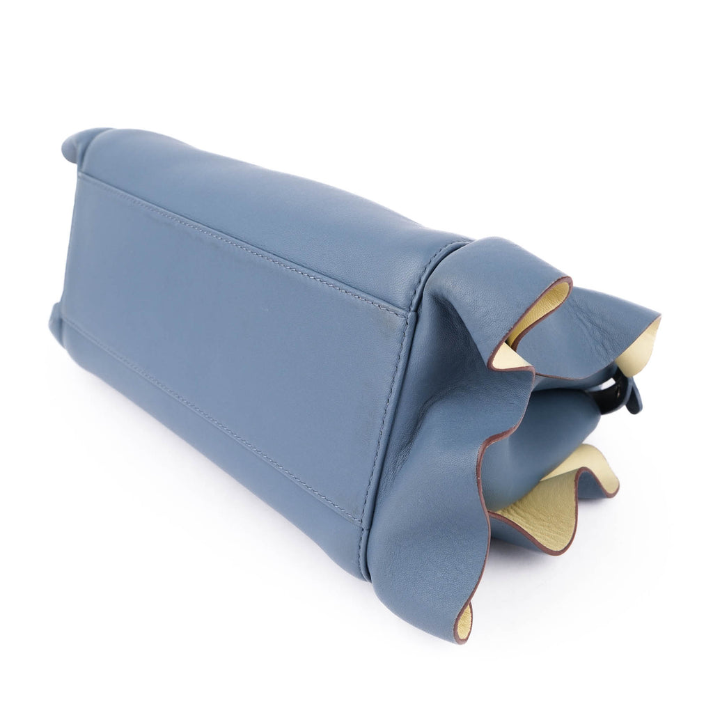 Fendi Mini Peekaboo Leather 2‑Way Handbag – Blue (8BN244)