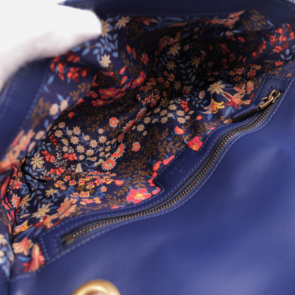 Gucci Small GG Marmont Floral Print Canvas Shoulder Bag