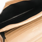 Saint Laurent Paris Becky Leather Chain Wallet in Beige