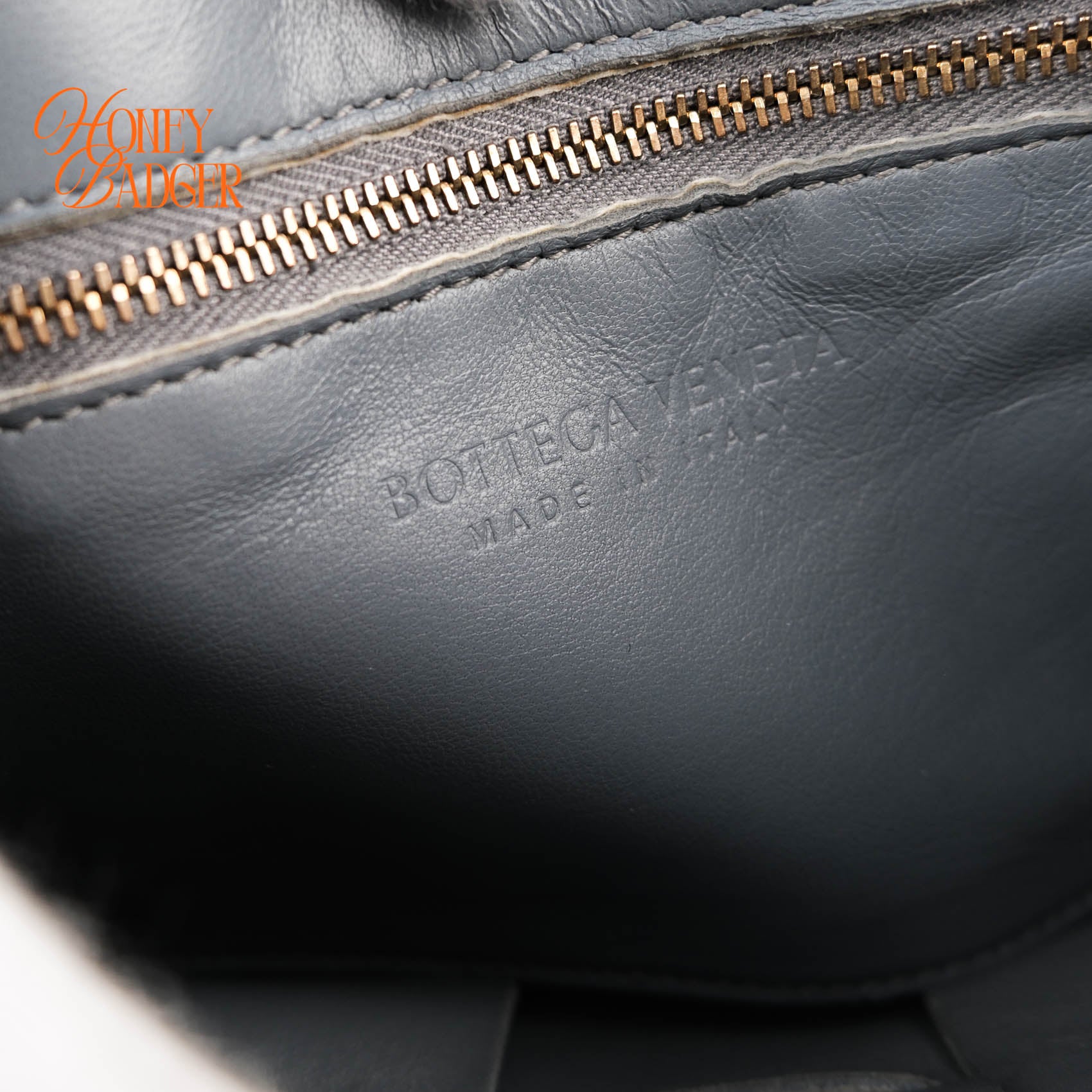 Authentic Bottega Veneta Cassette Crossbody Bag | Intrecciato Grain Leather | Blue-Grey