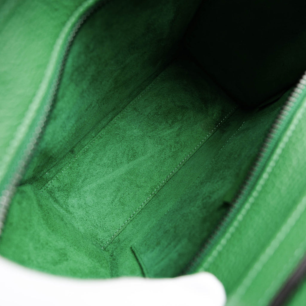 Celine Nano Luggage Bag - Green Drummed Calfskin (Phoebe Philo Era)