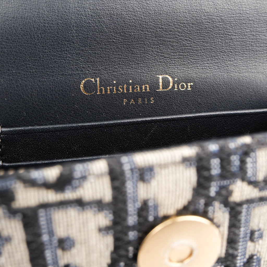 Dior Saddle Belt Pouch in Navy Oblique Jacquard with Aged Gold Hardware