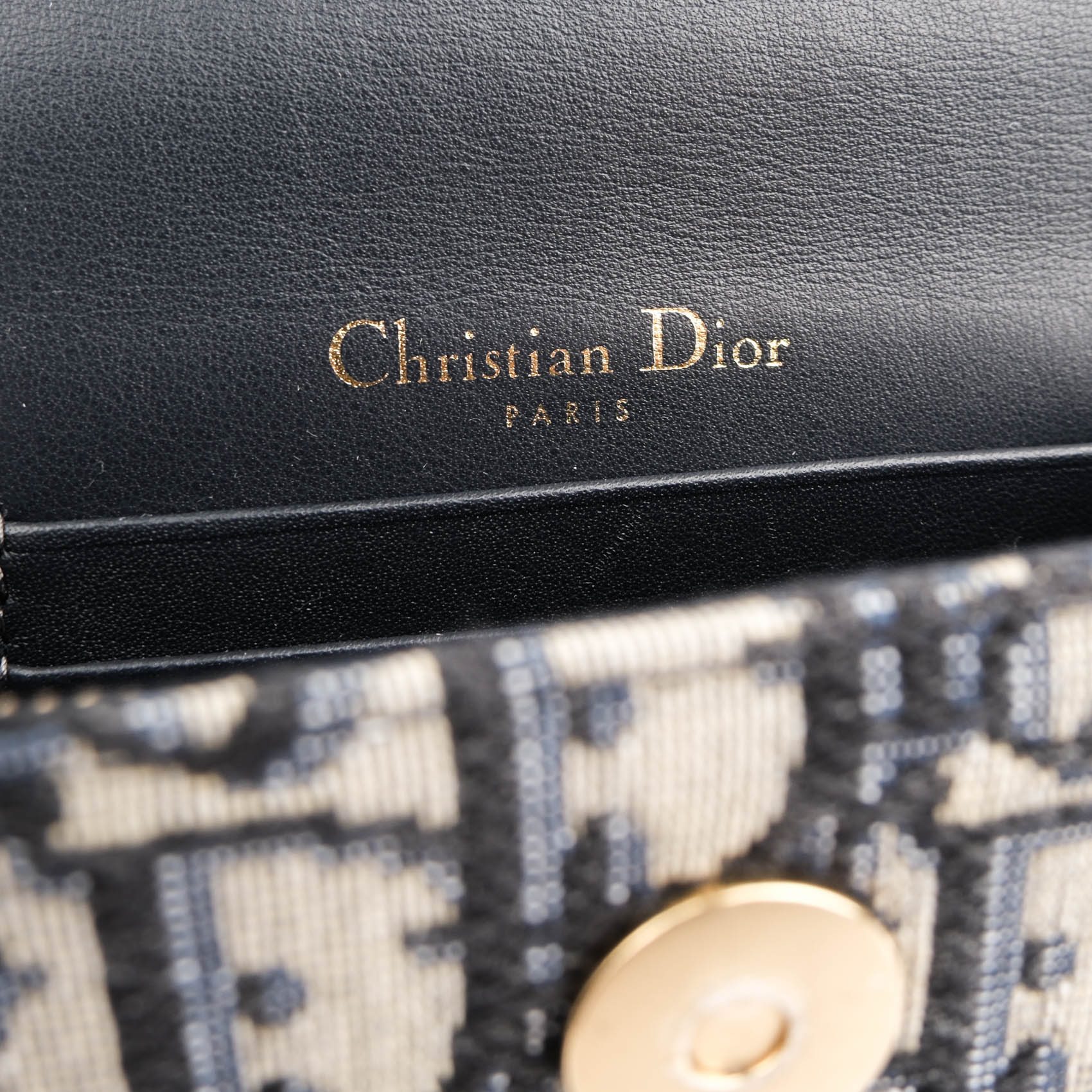 Dior Saddle Belt Pouch in Navy Oblique Jacquard with Aged Gold Hardware