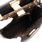 Fendi Peekaboo Mini 2way Handbag Smooth Leather Dark Brown Gold Hardware 8BN244