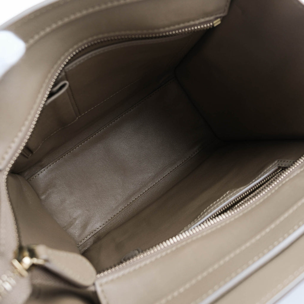 Celine Medium Luggage Tote - Taupe Smooth Leather Gold Hardware
