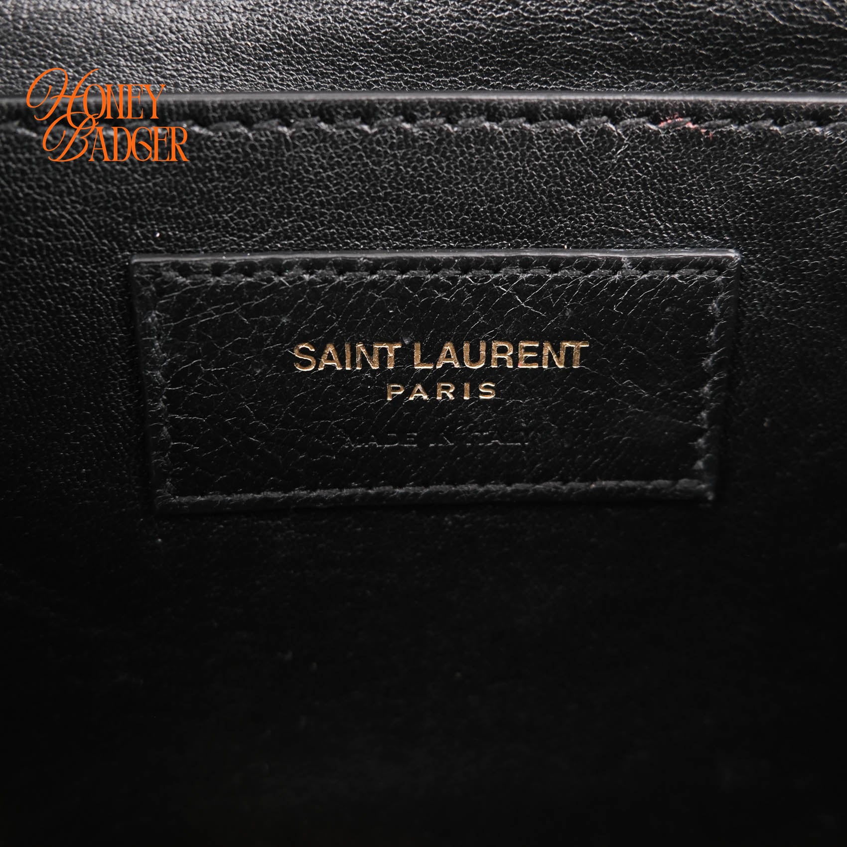 Saint Laurent Suede Star Studded Small Kate Chain Bag - Black
