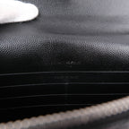 Yves Saint Laurent Vintage Cassandra Monogram Shoulder Bag - Black Leather Silver Logo