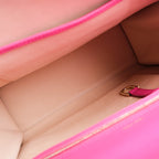 Delvaux Tempête GM Pink Leather 2‑Way Handbag with Mirror – Luxury Designer Tote