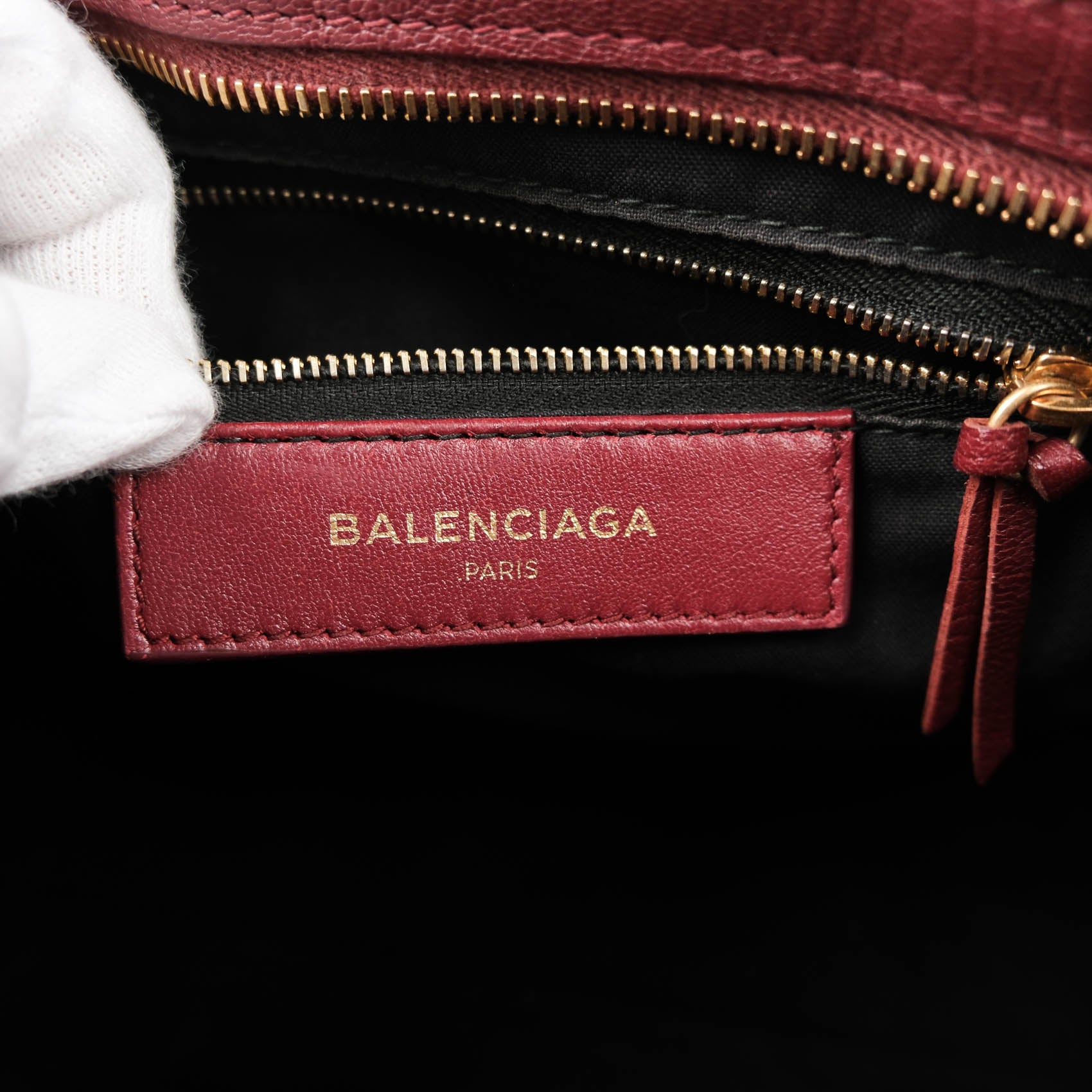 Balenciaga Classic Metallic Edge Small City - Bordeaux
