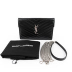 Yves Saint Laurent Vintage Cassandra Monogram Shoulder Bag - Black Leather Silver Logo