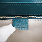 Gucci Horsebit 1955 Small Shoulder Bag in Imperial Blue and Pavone Green Leather