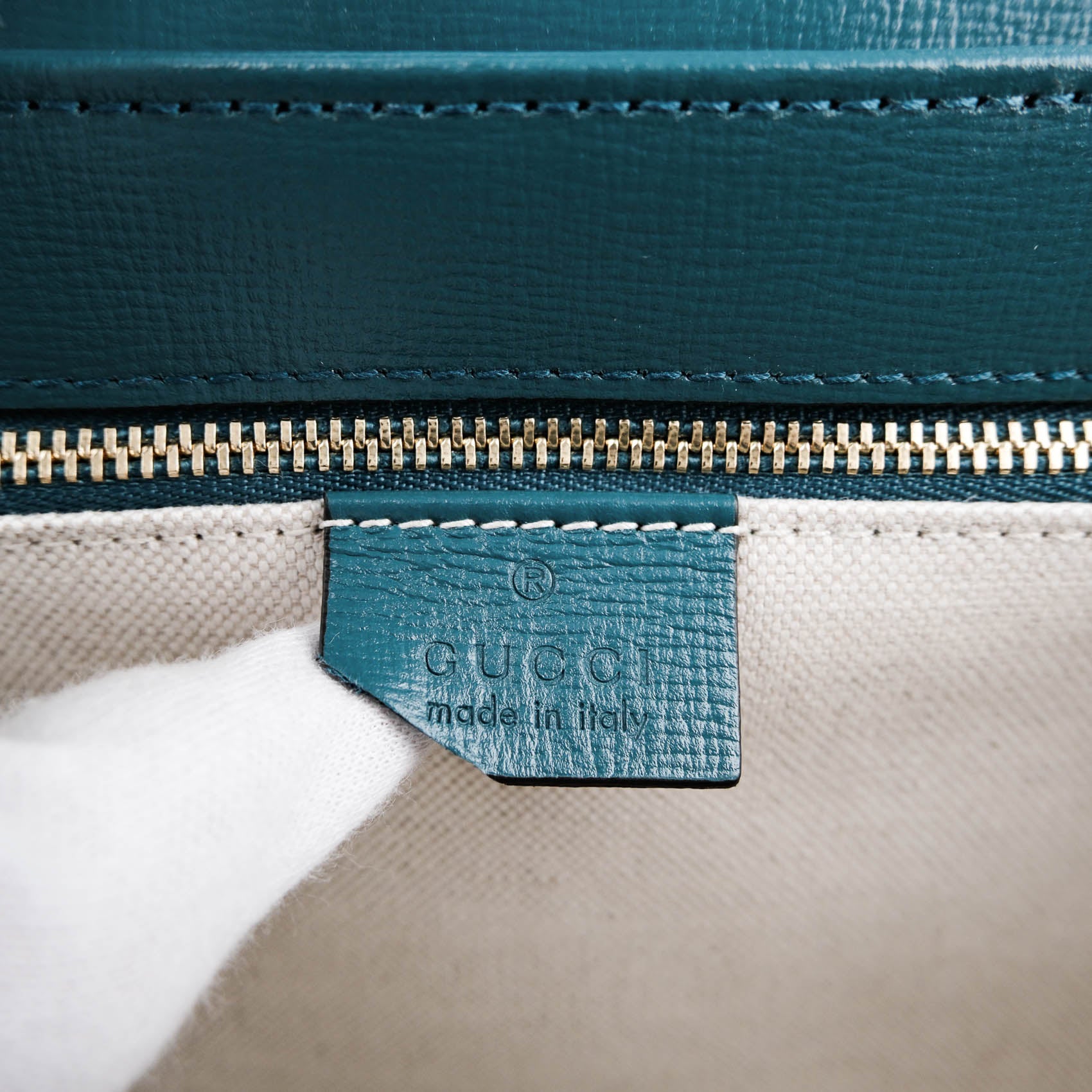 Gucci Horsebit 1955 Small Shoulder Bag in Imperial Blue and Pavone Green Leather