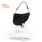 Dior Small Saddle Bag Black Smooth Calfskin Shoulder Bag Antique Gold Hardware