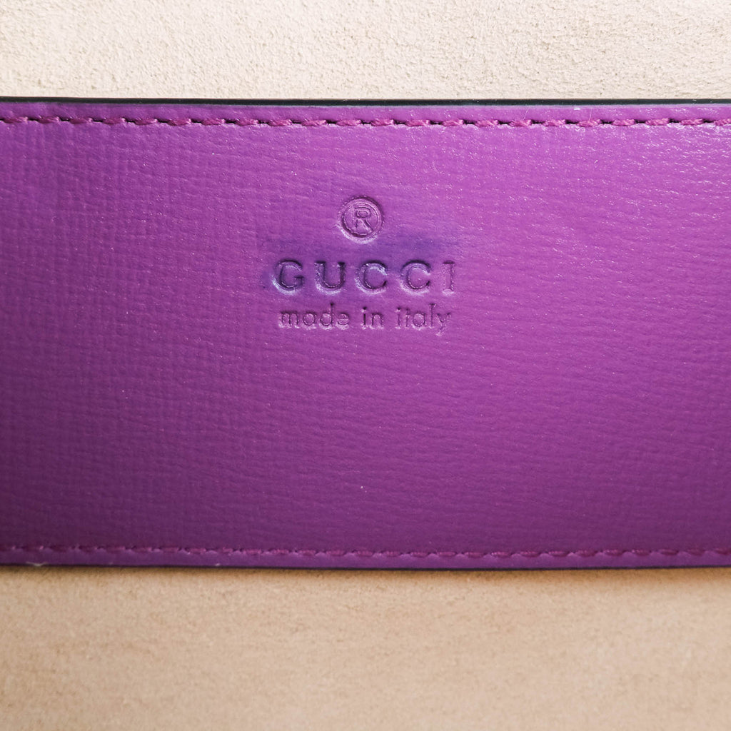 Gucci Horsebit 1955 Mini Shoulder Bag in Purple Leather
