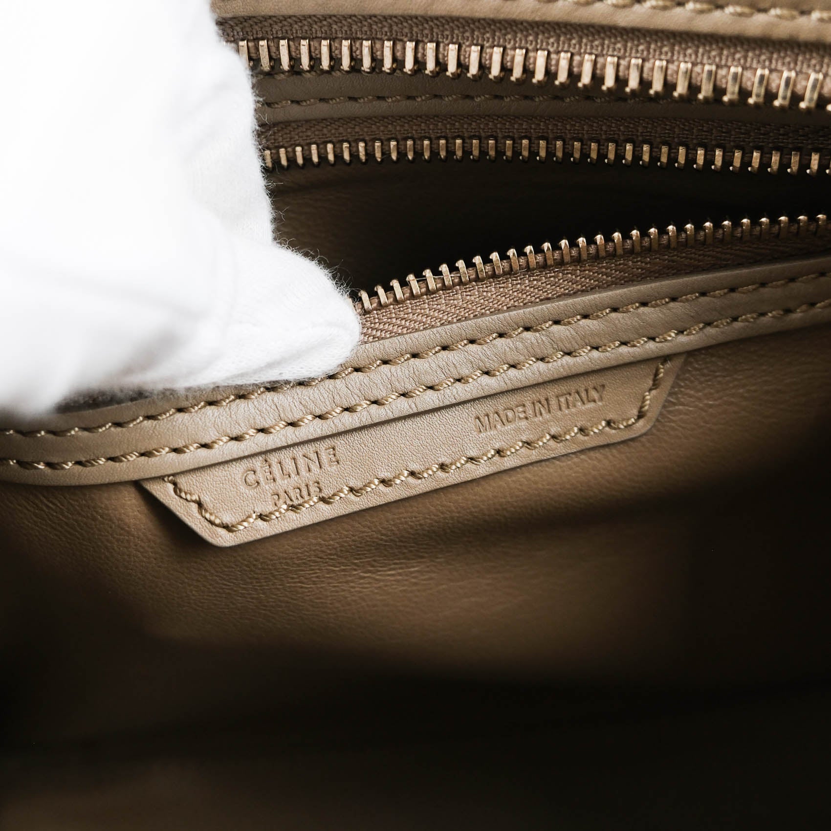 Celine Medium Luggage Tote - Taupe Smooth Leather Gold Hardware