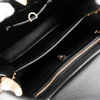 Louis Vuitton Capucines PM M54311 Black Taurillon Leather Monogram Flower Studs 2-Way Handbag RFID