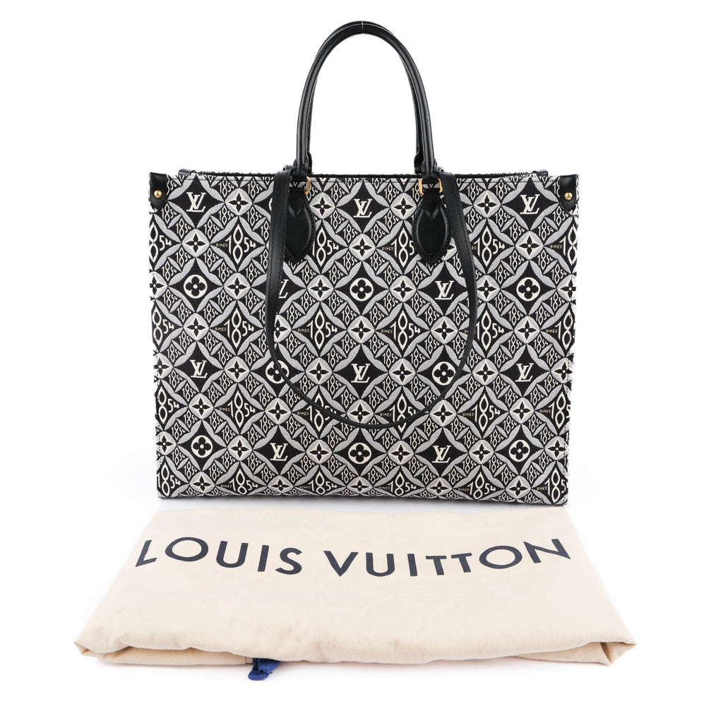 Louis Vuitton Onthego GM Since 1854 M57207 Black Jacquard Tote Bag NFC Verified