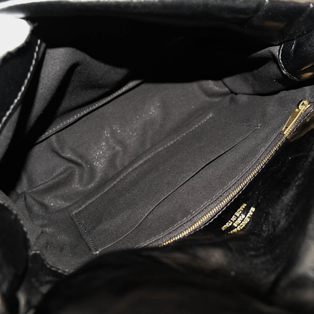BALENCIAGA Monaco BB Logo Leather Shoulder Bag Black
