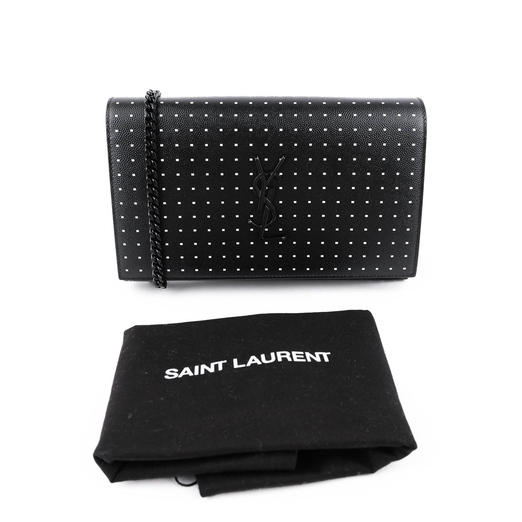 Saint Laurent Kate Medium in Polka Dot Printed Grain de Poudre Leather