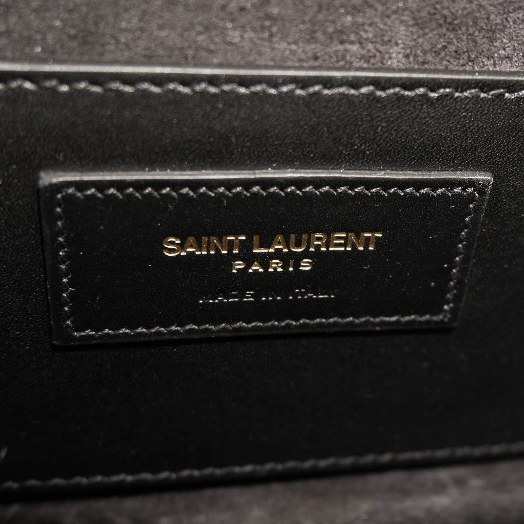 Saint Laurent Kate Small Tassel Bag in Black Smooth Leather with Gold Hardware