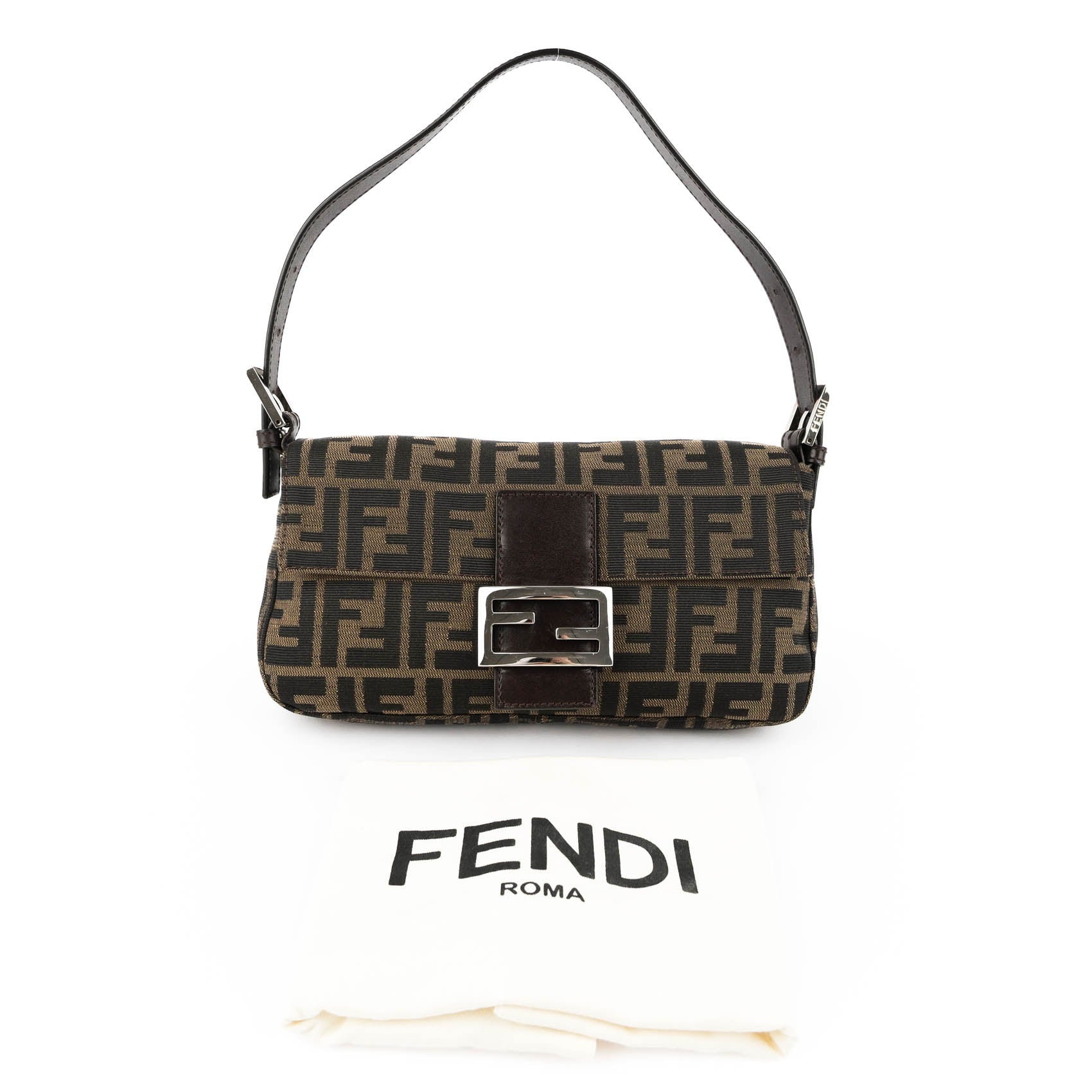 Fendi Vintage Zucca Baguette Bag Brown Canvas