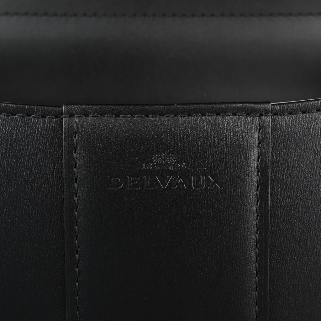 Delvaux Brillant MM L'Humour Handbag - Black Box Calf Leather
