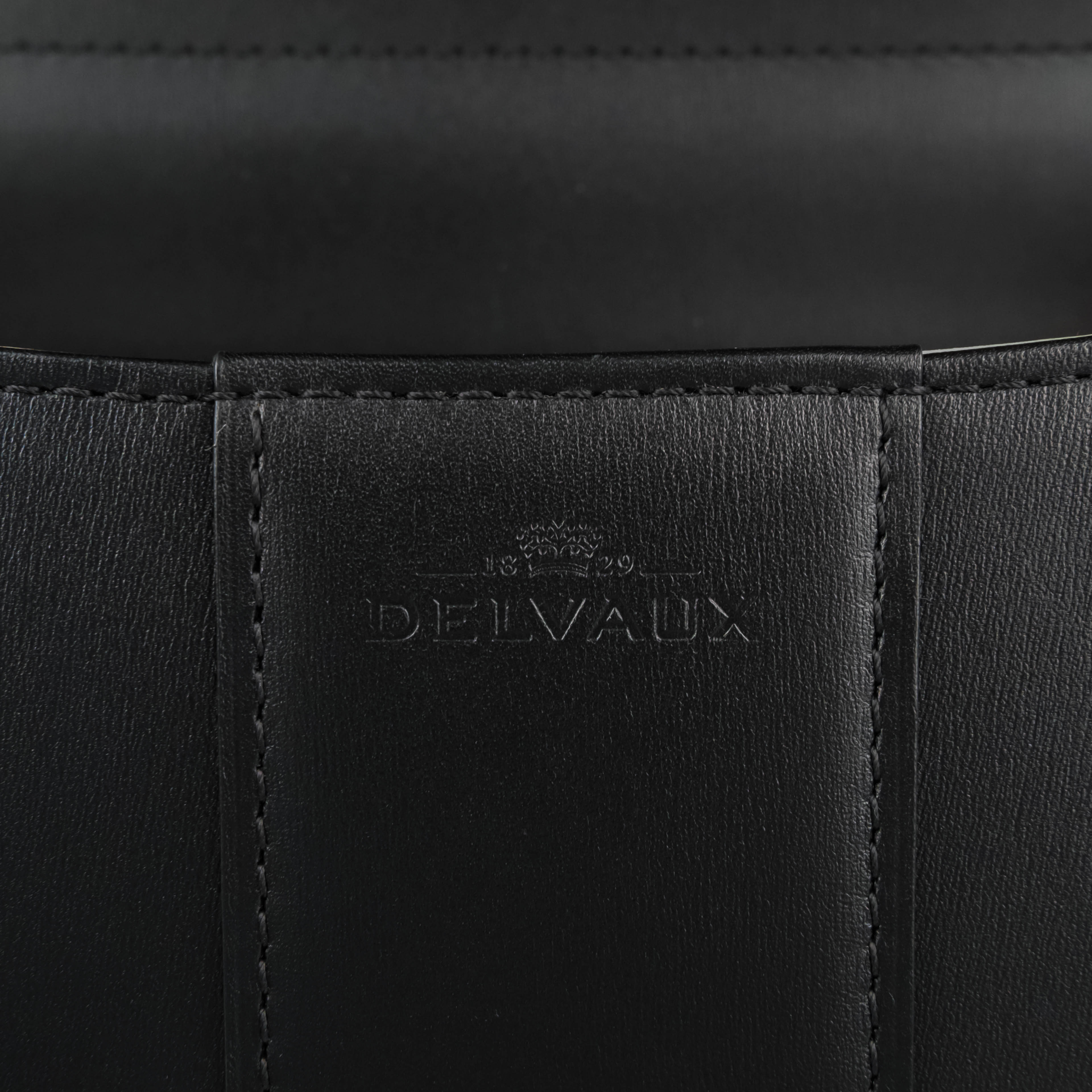 Delvaux Brillant MM L'Humour Handbag - Black Box Calf Leather