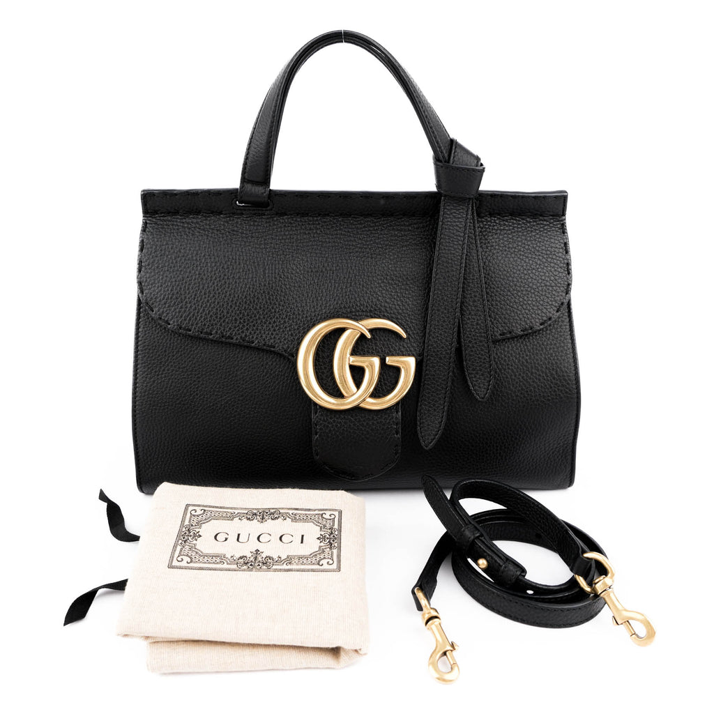 Gucci GG Marmont Pebbled Leather Top Handle Bag