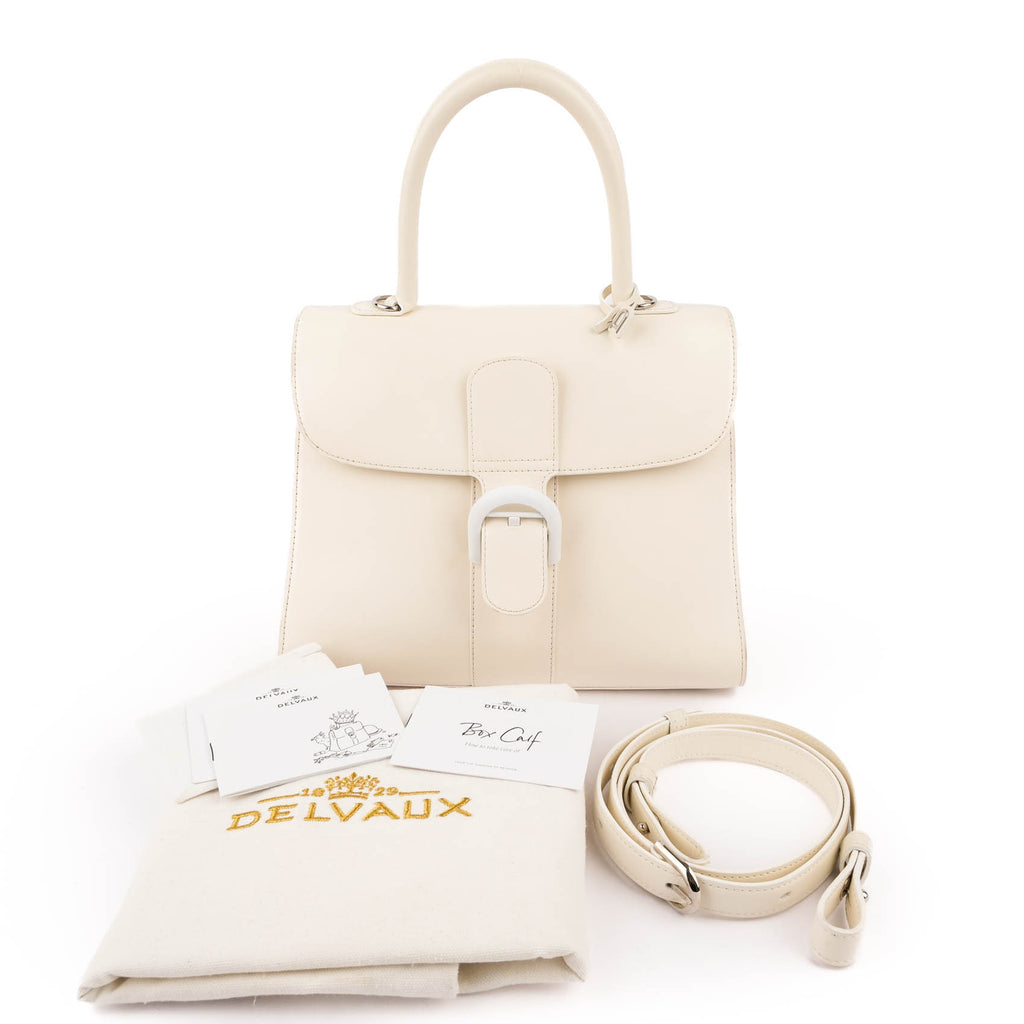 Delvaux Brillant MM (Medium) in White Leather