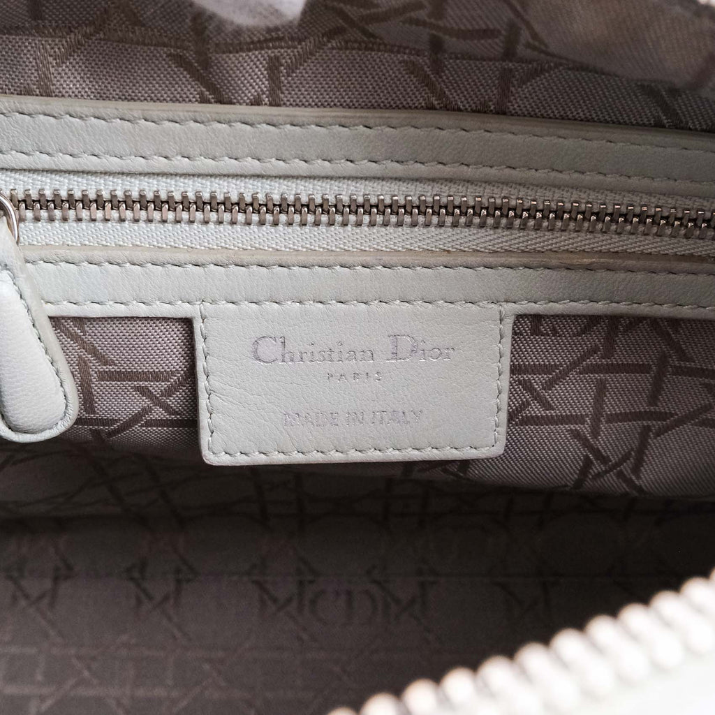 Christian Dior Lady Dior Medium Bag Cannage Lambskin Light Green Leather
