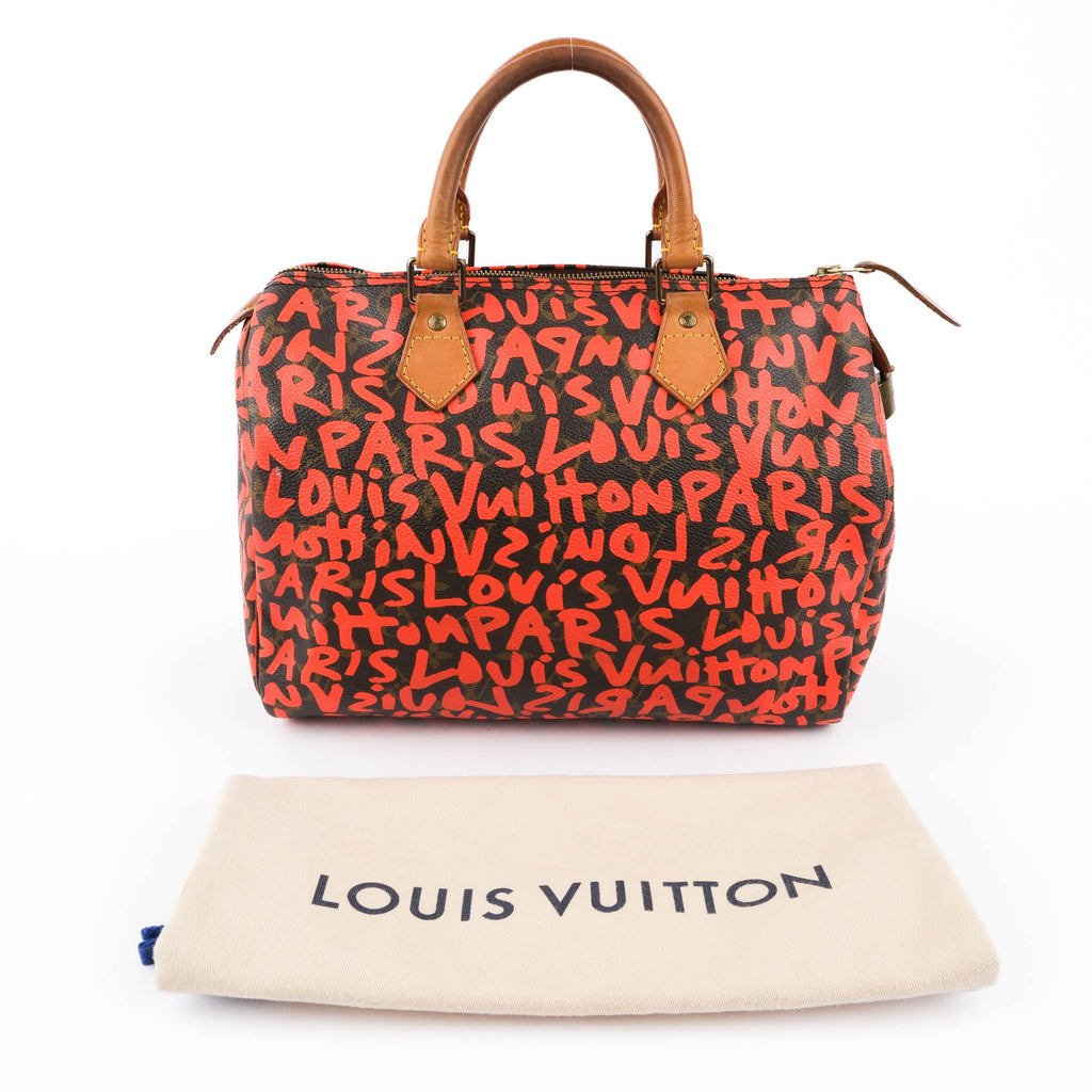 Louis Vuitton Monogram Graffiti Speedy 30 Orange M93705